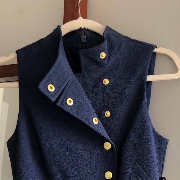 Navy 3/4 Length Dress Eva Mendes NYandCo - Picture 6 of 9